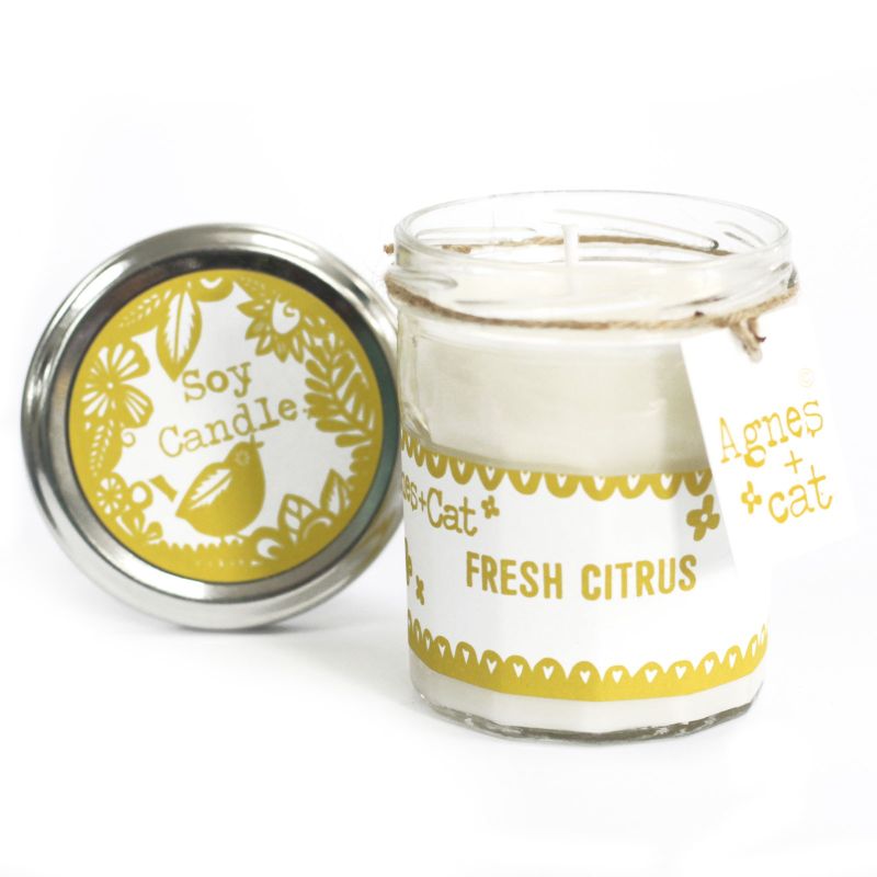 Velas en Bote Cristal - Citrus