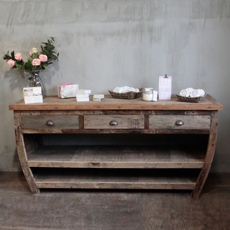 Mesa Central de Madera Reciclada - 180x60x80cm