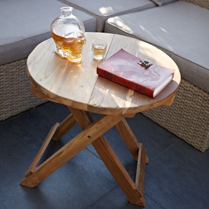 Mesa de Centro Redonda Plegable - 50x50cm