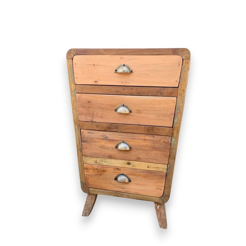 Almacenamiento de 4 Cajones - Madera Reciclada