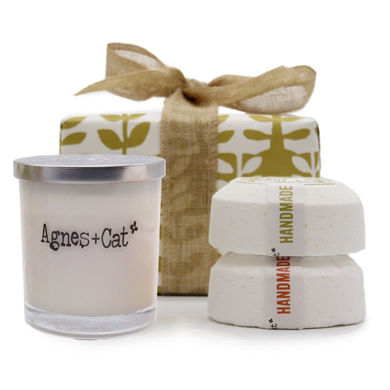 Caja de Regalo con Vela y Bombas de Baño - Clementine & Moroccan Roll
