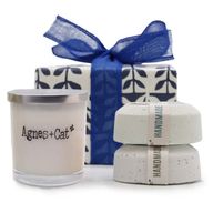 Caja de Regalo con Vela y Bombas de Baño - Sea Salt & Moss, Dolly Blue